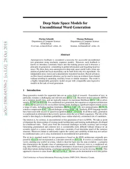 Deep State Space Models for Unconditional Word Generation