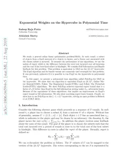 Exponential Weights on the Hypercube in Polynomial Time