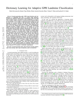 Dictionary Learning for Adaptive GPR Landmine Classification