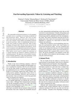 Fast forwarding Egocentric Videos by Listening and Watching