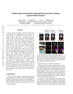Weakly-Supervised Semantic Segmentation by Iteratively Mining Common
  Object Features