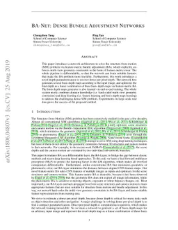 BA-Net: Dense Bundle Adjustment Network