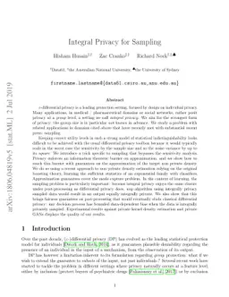 Integral Privacy for Sampling