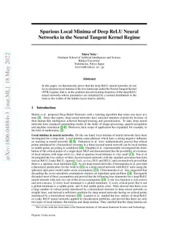 Spurious Local Minima of Deep ReLU Neural Networks in the Neural Tangent
  Kernel Regime