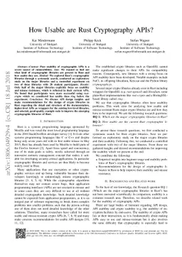 How Usable are Rust Cryptography APIs?