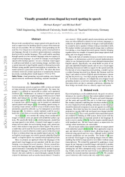Visually grounded cross-lingual keyword spotting in speech