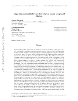 High-Dimensional Inference for Cluster-Based Graphical Models