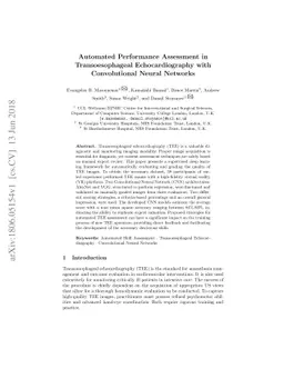 Automated Performance Assessment in Transoesophageal Echocardiography
  with Convolutional Neural Networks