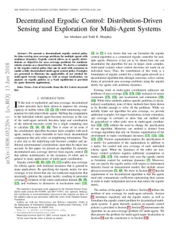 Decentralized Ergodic Control: Distribution-Driven Sensing and
  Exploration for Multi-Agent Systems