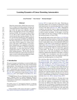 Learning Dynamics of Linear Denoising Autoencoders