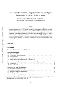 The committee machine: Computational to statistical gaps in learning a
  two-layers neural network