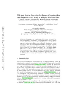 Efficient Active Learning for Image Classification and Segmentation
  using a Sample Selection and Conditional Generative Adversarial Network