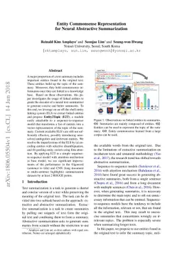 Entity Commonsense Representation for Neural Abstractive Summarization
