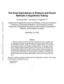 The Exact Equivalence of Distance and Kernel Methods for Hypothesis
  Testing