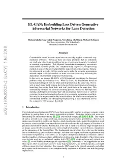 EL-GAN: Embedding Loss Driven Generative Adversarial Networks for Lane
  Detection