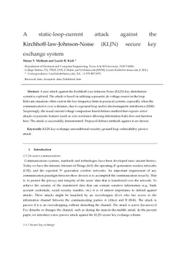 A Static-Loop-Current Attack against the KLJN Secure Key Exchange System