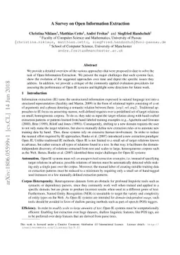 A Survey on Open Information Extraction