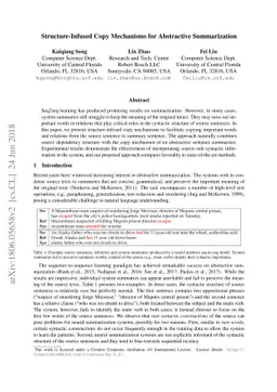 Structure-Infused Copy Mechanisms for Abstractive Summarization