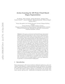 Action Learning for 3D Point Cloud Based Organ Segmentation