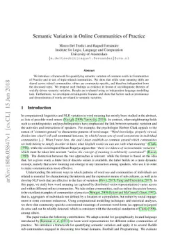 Semantic Variation in Online Communities of Practice
