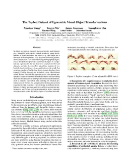 The Toybox Dataset of Egocentric Visual Object Transformations