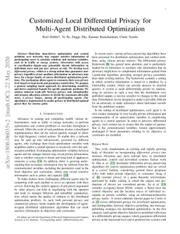 Customized Local Differential Privacy for Multi-Agent Distributed
  Optimization