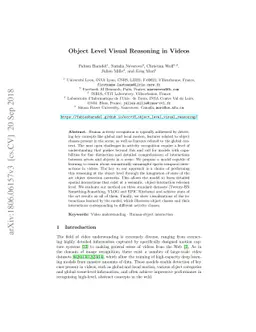 Object Level Visual Reasoning in Videos