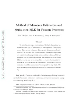 Method of Moments Estimators and Multu-step MLE for Poisson Processes