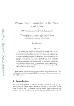 Poisson Source Localization on the Plane. Smooth Case