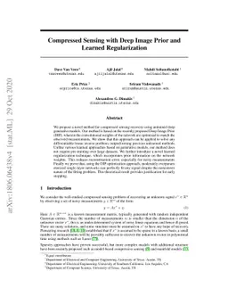 Compressed Sensing with Deep Image Prior and Learned Regularization