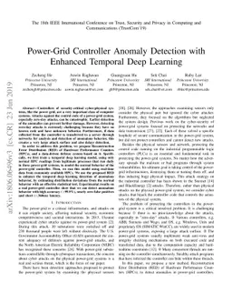 Power-Grid Controller Anomaly Detection with Enhanced Temporal Deep
  Learning