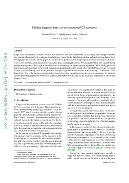 Mining frequent items in unstructured P2P networks