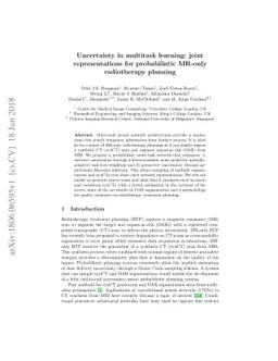 Uncertainty in multitask learning: joint representations for
  probabilistic MR-only radiotherapy planning