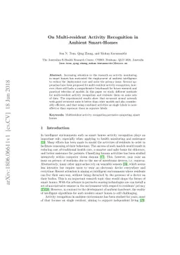 On Multi-resident Activity Recognition in Ambient Smart-Homes