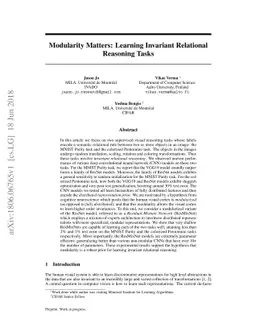 Modularity Matters: Learning Invariant Relational Reasoning Tasks