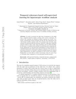 Temporal coherence-based self-supervised learning for laparoscopic
  workflow analysis