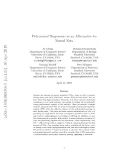 Polynomial Regression As an Alternative to Neural Nets