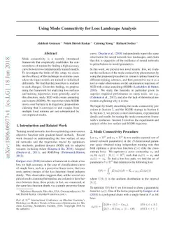 Using Mode Connectivity for Loss Landscape Analysis