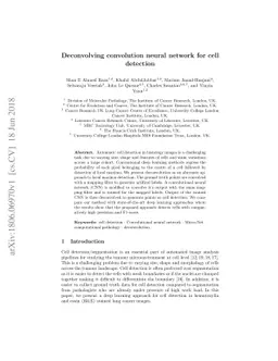 Deconvolving convolution neural network for cell detection