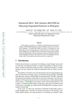 EmotionX-DLC: Self-Attentive BiLSTM for Detecting Sequential Emotions in
  Dialogue