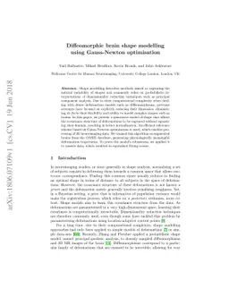 Diffeomorphic brain shape modelling using Gauss-Newton optimisation