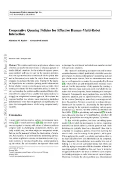 Cooperative Queuing Policies for Effective Human-Multi-Robot Interaction