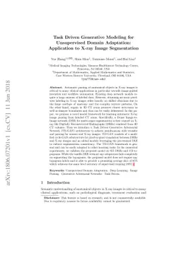 Task Driven Generative Modeling for Unsupervised Domain Adaptation:
  Application to X-ray Image Segmentation
