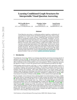 Learning Conditioned Graph Structures for Interpretable Visual Question
  Answering
