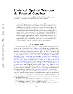Statistical Optimal Transport via Factored Couplings