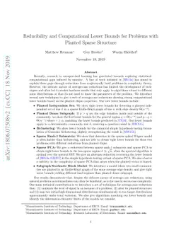 Reducibility and Computational Lower Bounds for Problems with Planted
  Sparse Structure