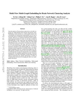 Multi-View Multi-Graph Embedding for Brain Network Clustering Analysis
