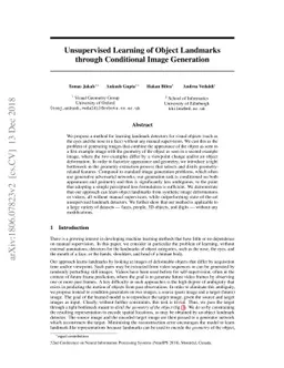 Unsupervised Learning of Object Landmarks through Conditional Image
  Generation