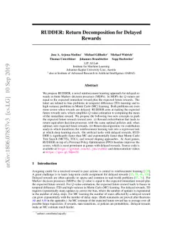 RUDDER: Return Decomposition for Delayed Rewards