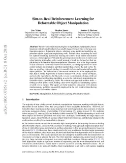 Sim-to-Real Reinforcement Learning for Deformable Object Manipulation